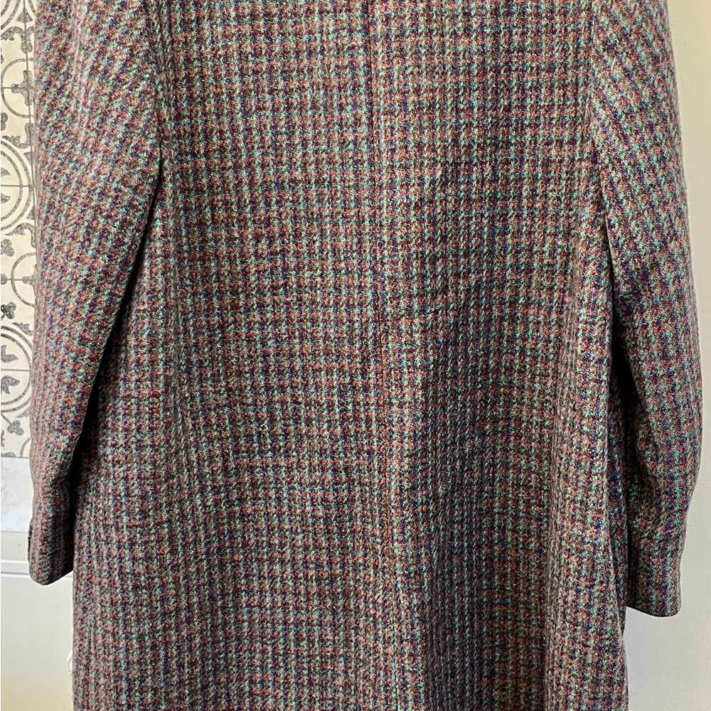 Vintage Harris Tweed Multicolor Handwoven Wool Coat - Picture 3 of 16